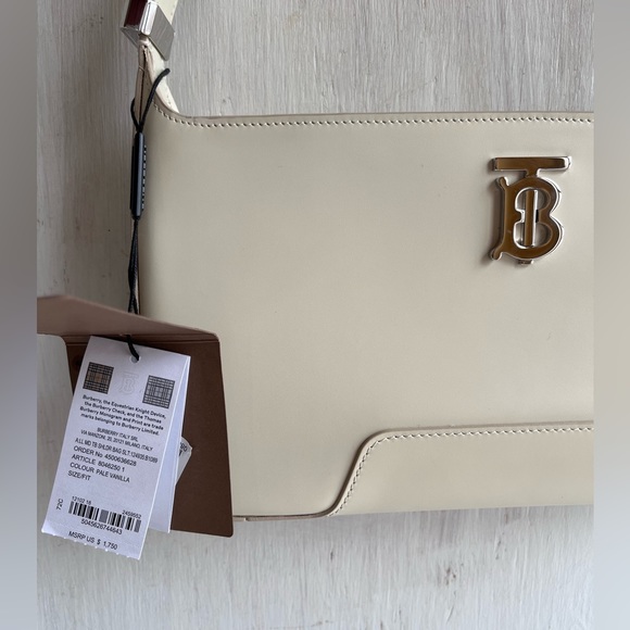 🔴SOLD🔴 BURBERRY Medium TB Monogram Leather Shoulder Bag- Warm Vanilla - Picture 6 of 15